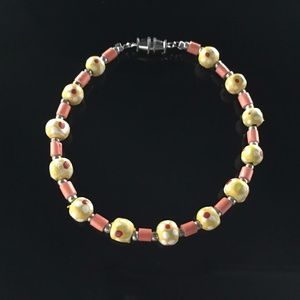 Yellow & Orange sunshine  sand wood bracelet